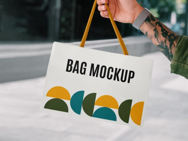 Small shopping bag mockup