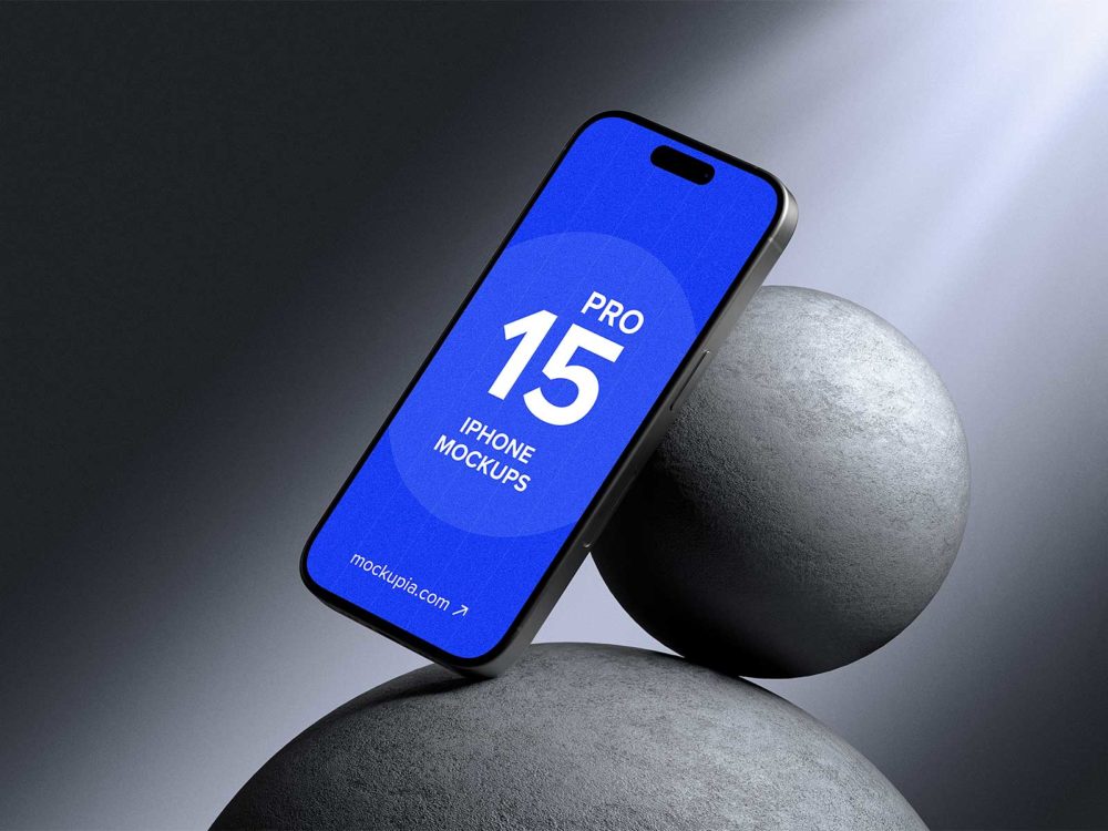 Smartphone iPhone 15 app UI mockup