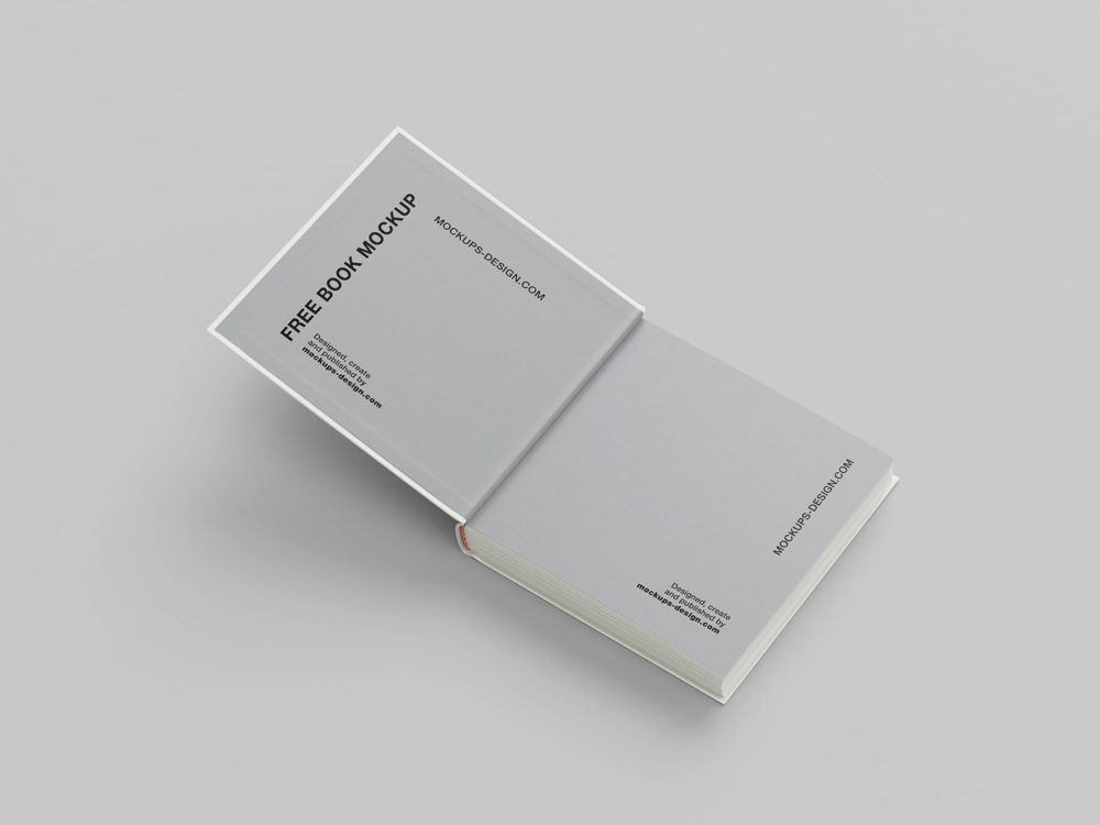 Square hardcover book mockup