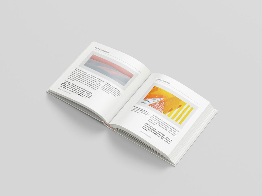 Square hardcover book mockup