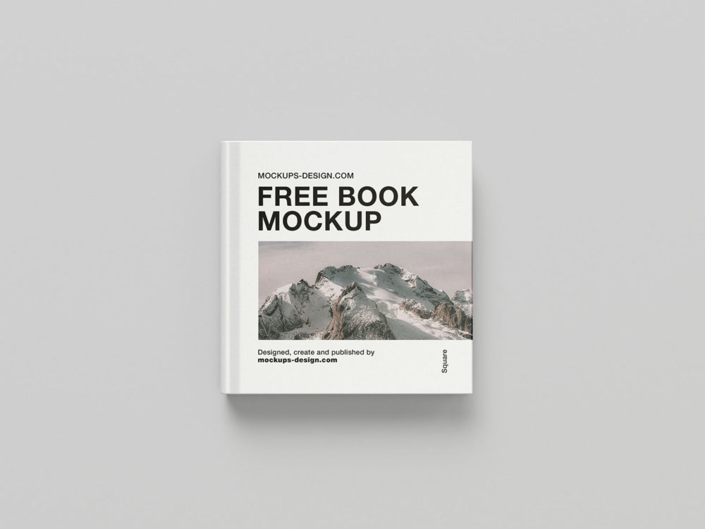 Square hardcover book mockup