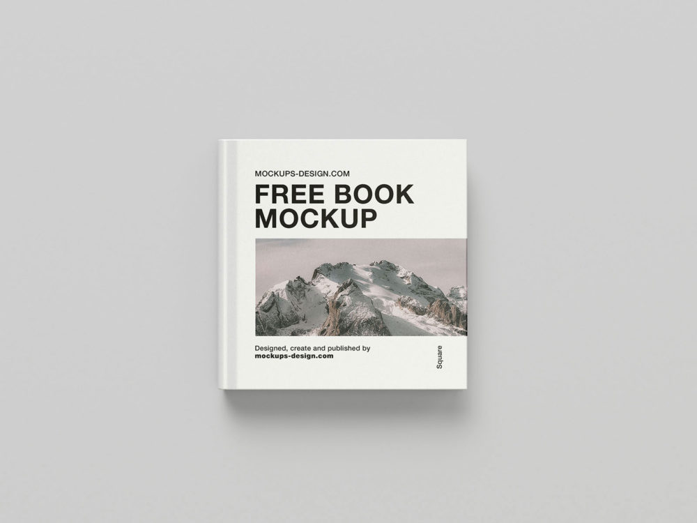 Square hardcover book mockup