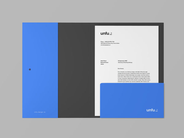 Stationery brand paper with a folder mockup