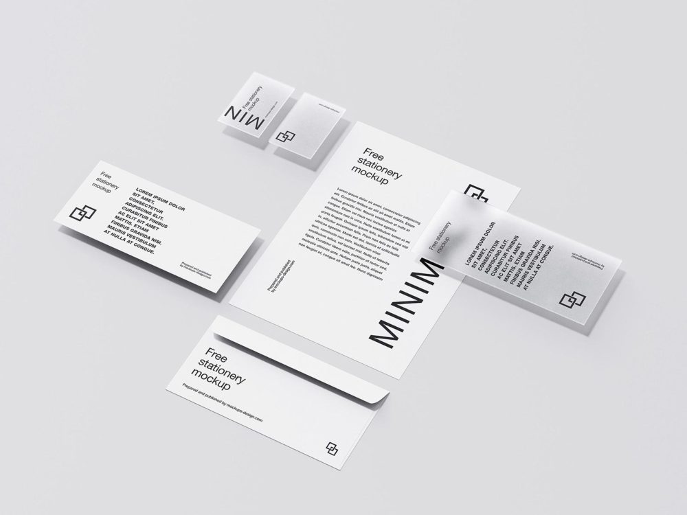 Stationery set minimalist mockup