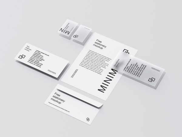 Stationery Set Minimalist Mockup