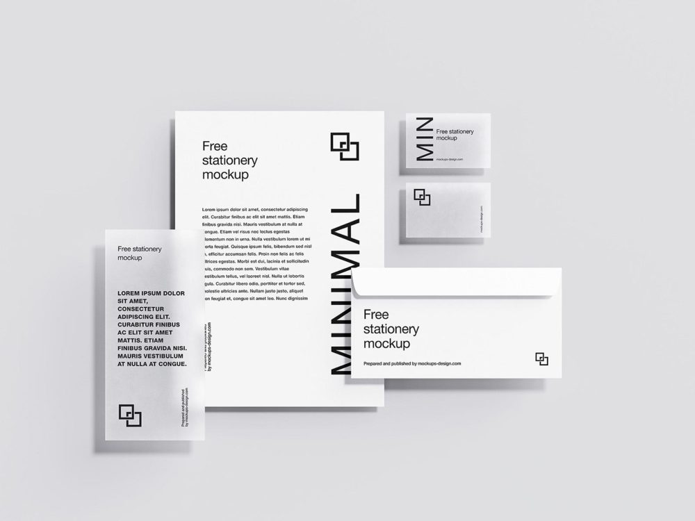 Stationery set minimalist mockup