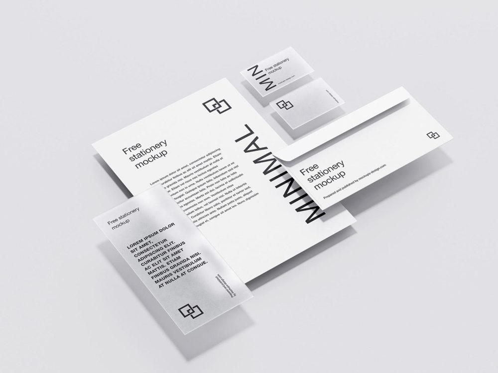 Stationery set minimalist mockup