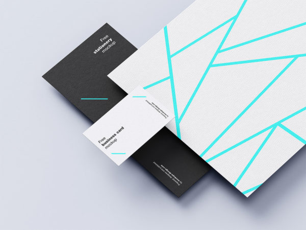 Stationery set mockup (textured paper)