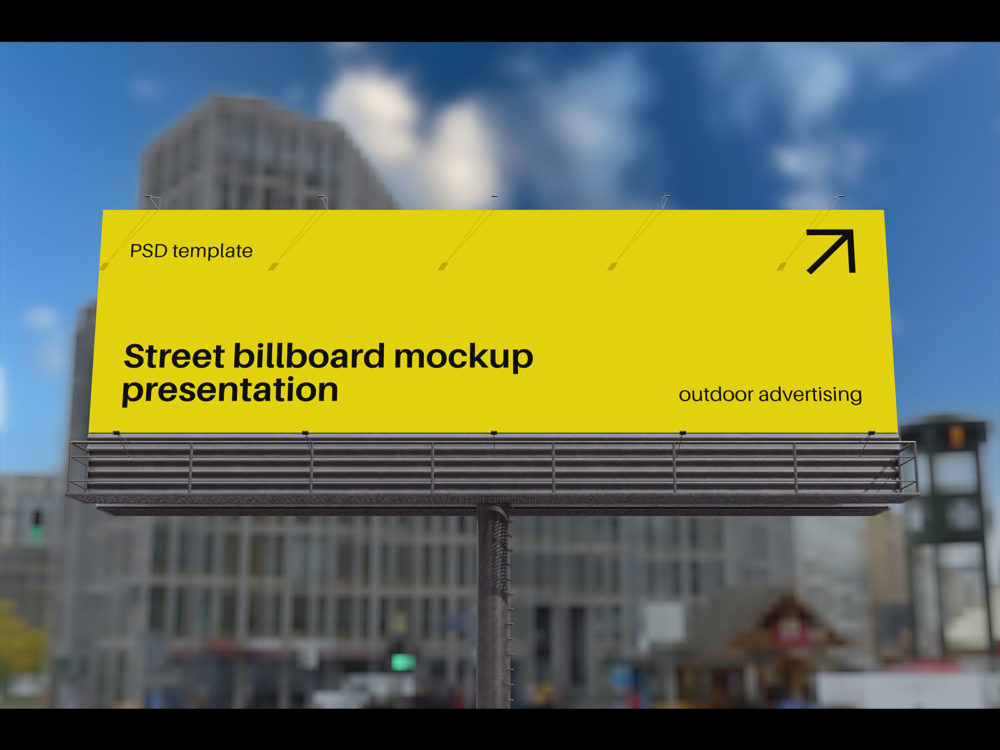 Street billboard mockup presentation