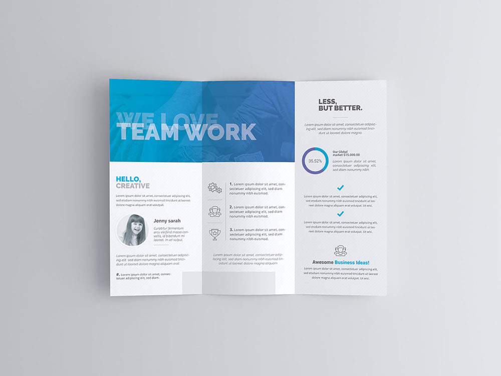 US letter trifold brochure mockup