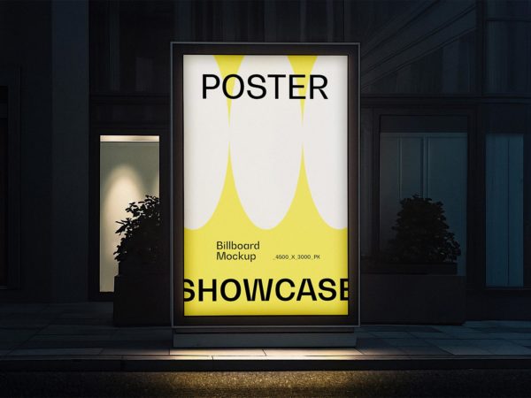 City Light Poster Mockup Night Scene