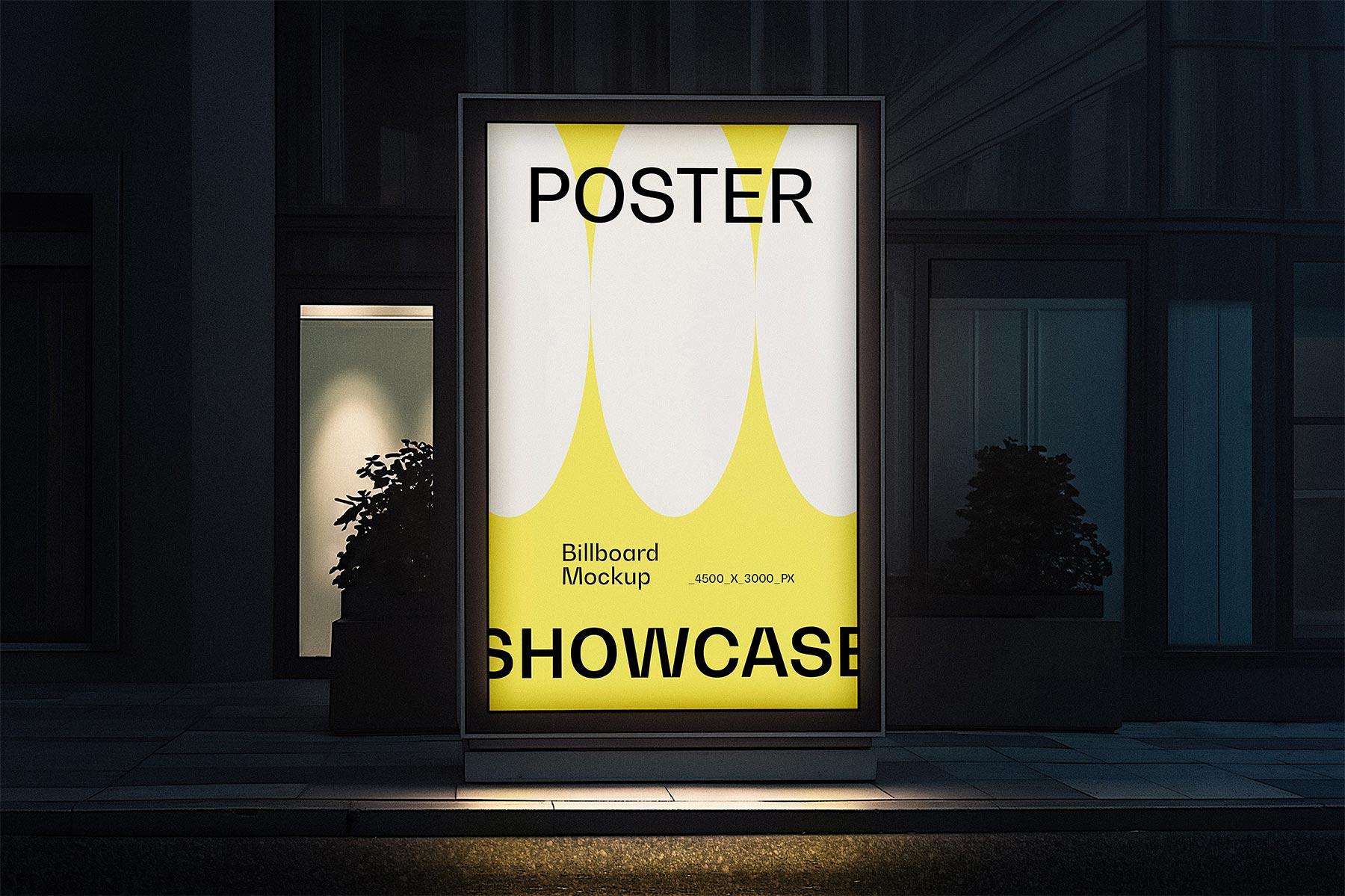 City Light Poster Mockup Night Scene