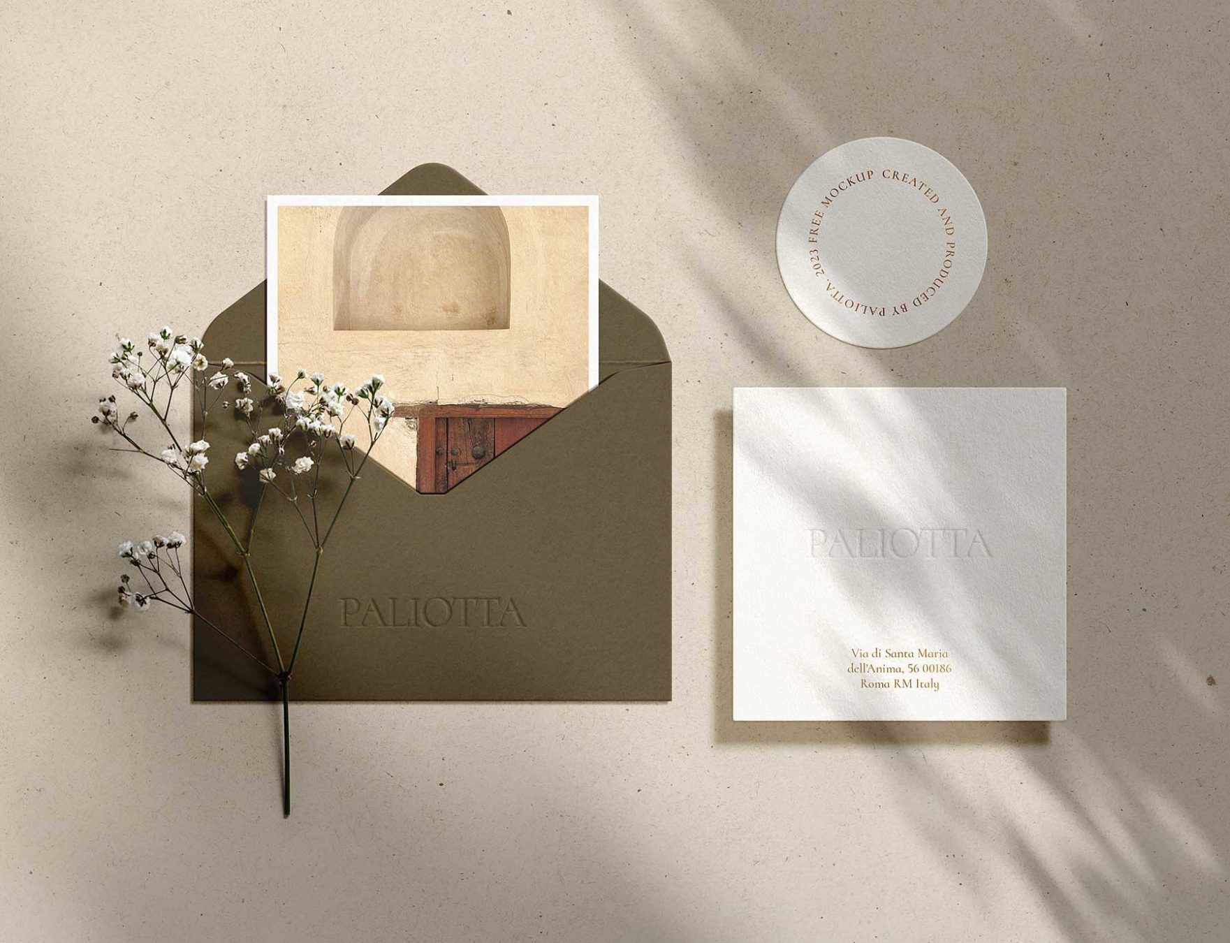 Free Paper Cards & Envelope Mockup