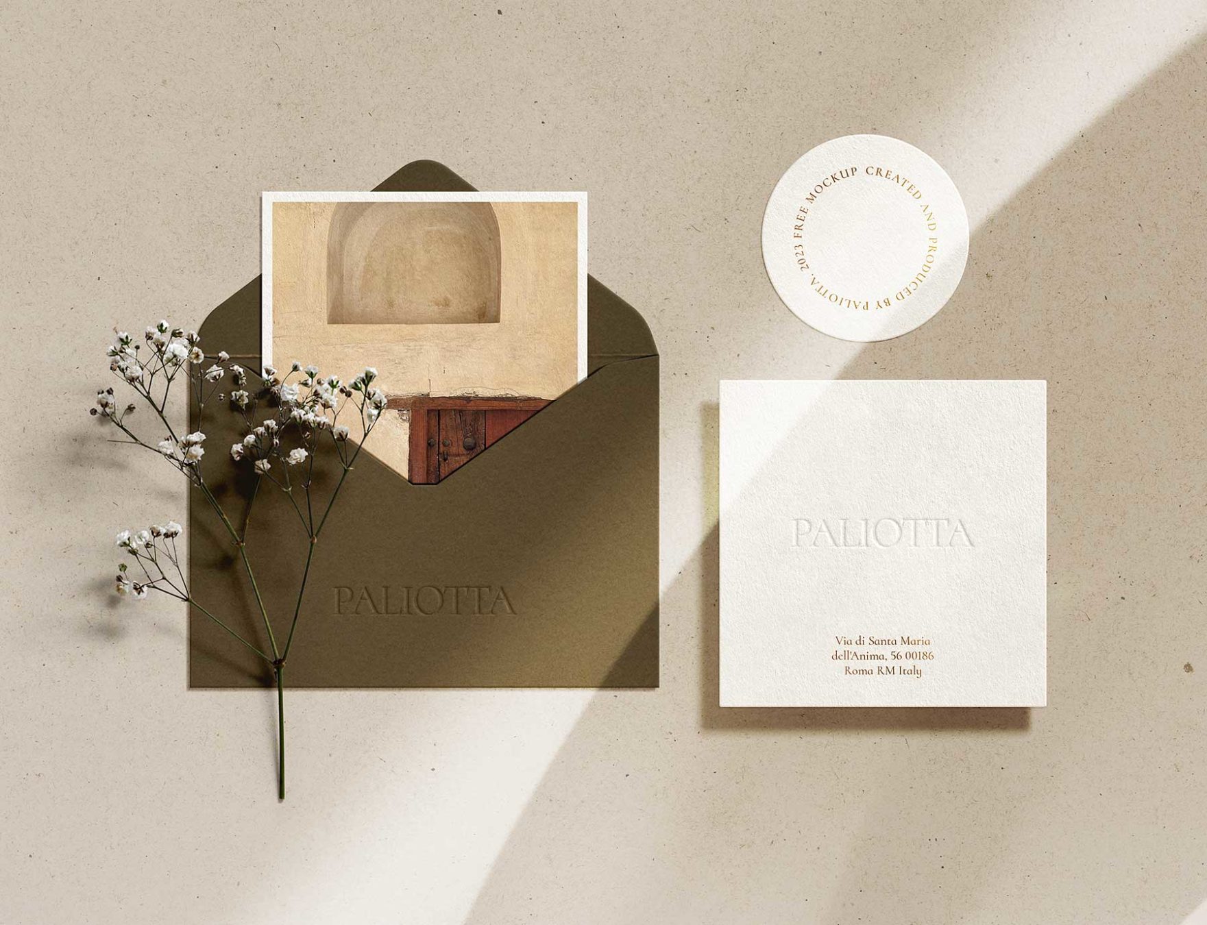 Free Paper Cards & Envelope Mockup