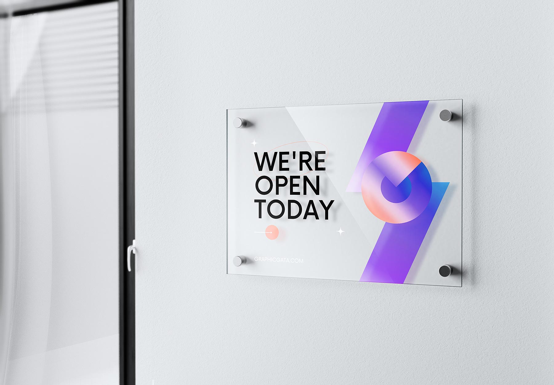 Glass Sign Logo Mockup