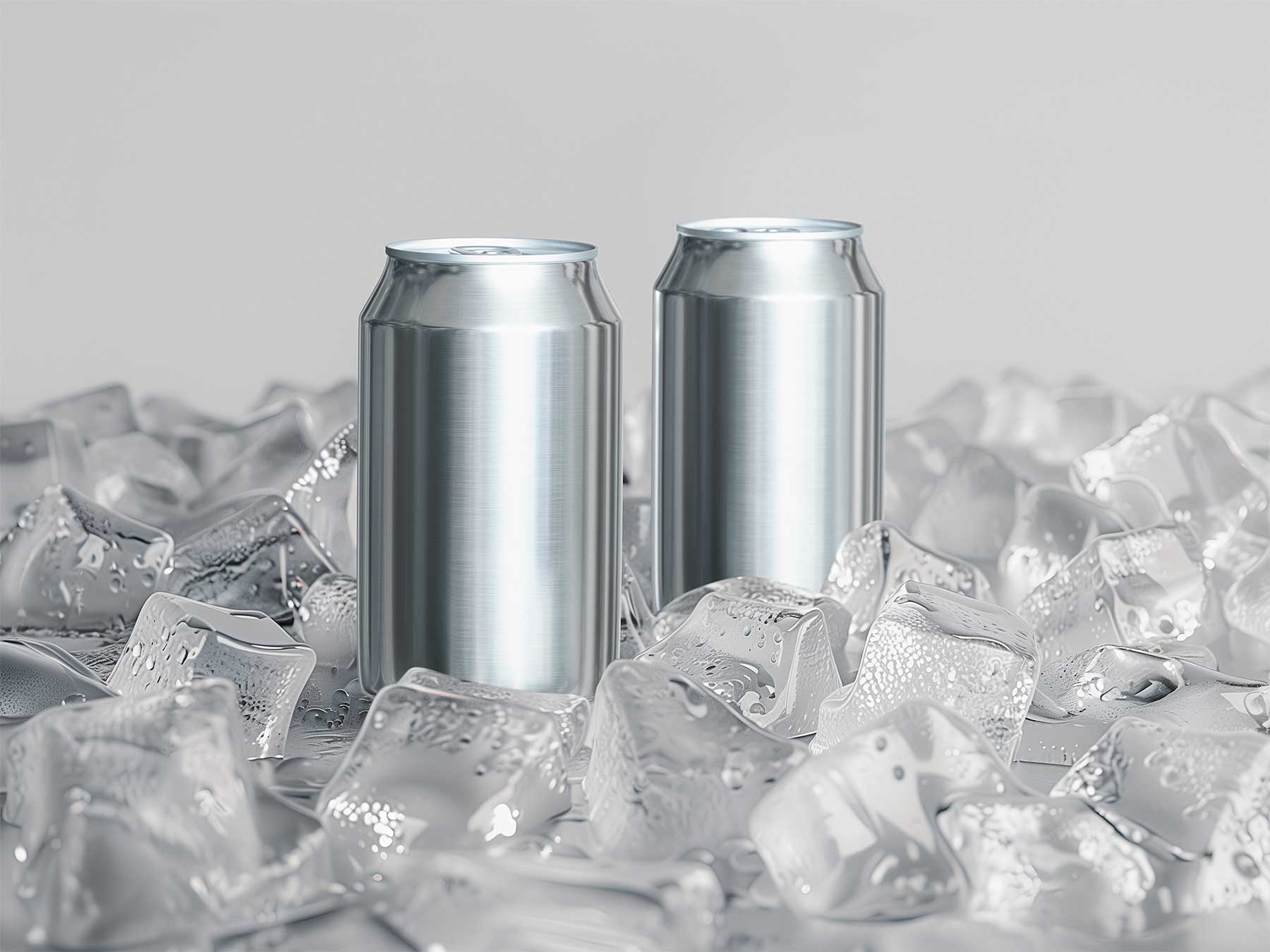 Ice Cubes and Soda Can Free Mockups