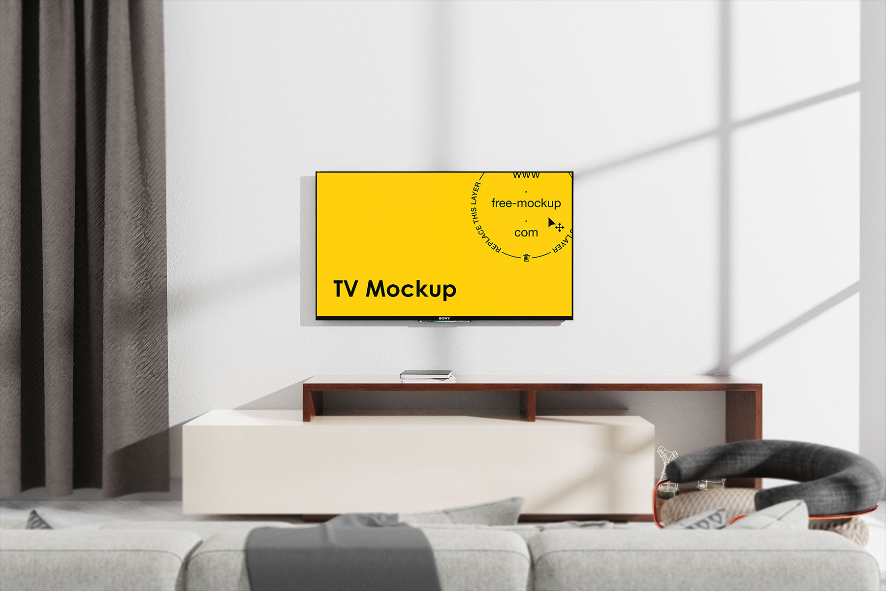 Living Room TV Screen Mockup