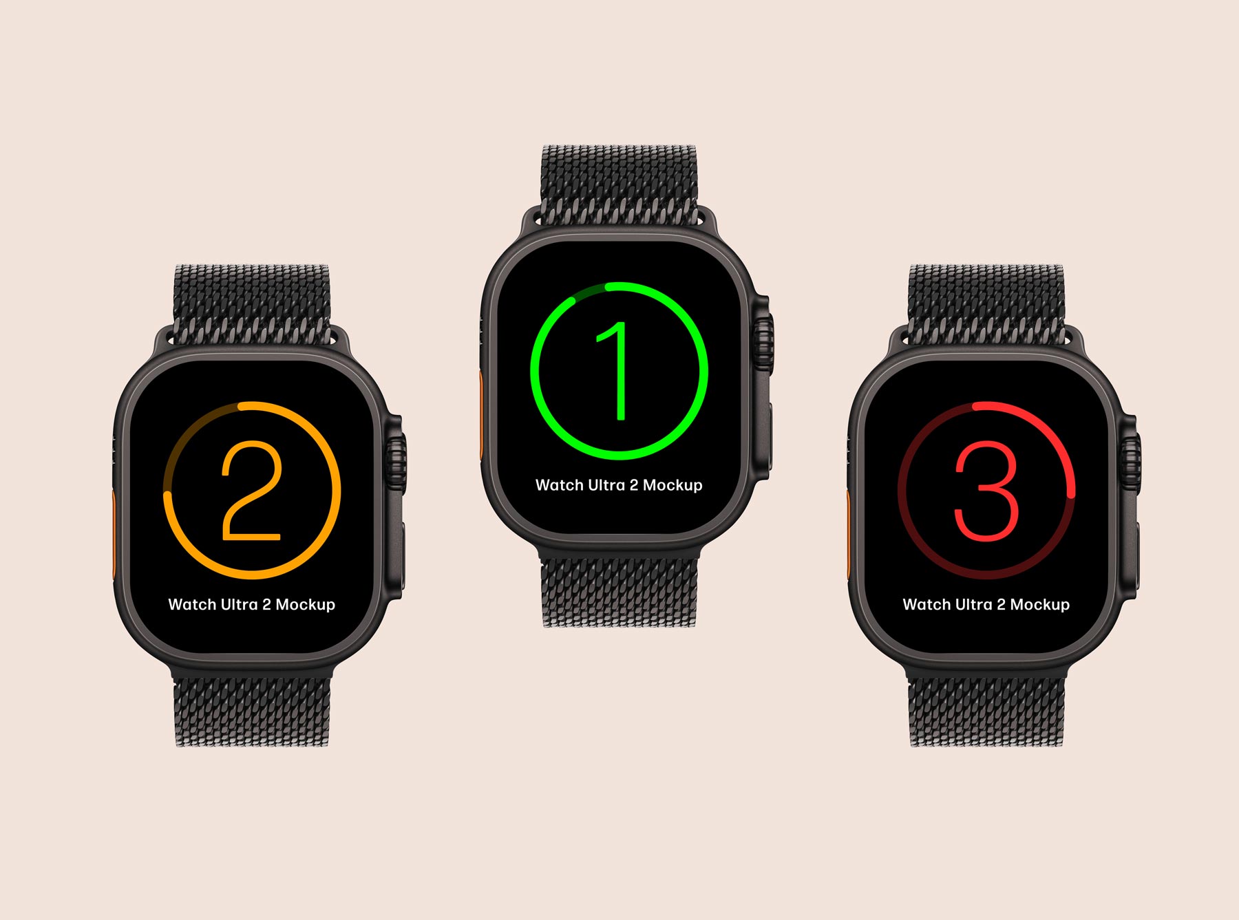 Multi Screen Apple Watch Ultra 2 Mockup