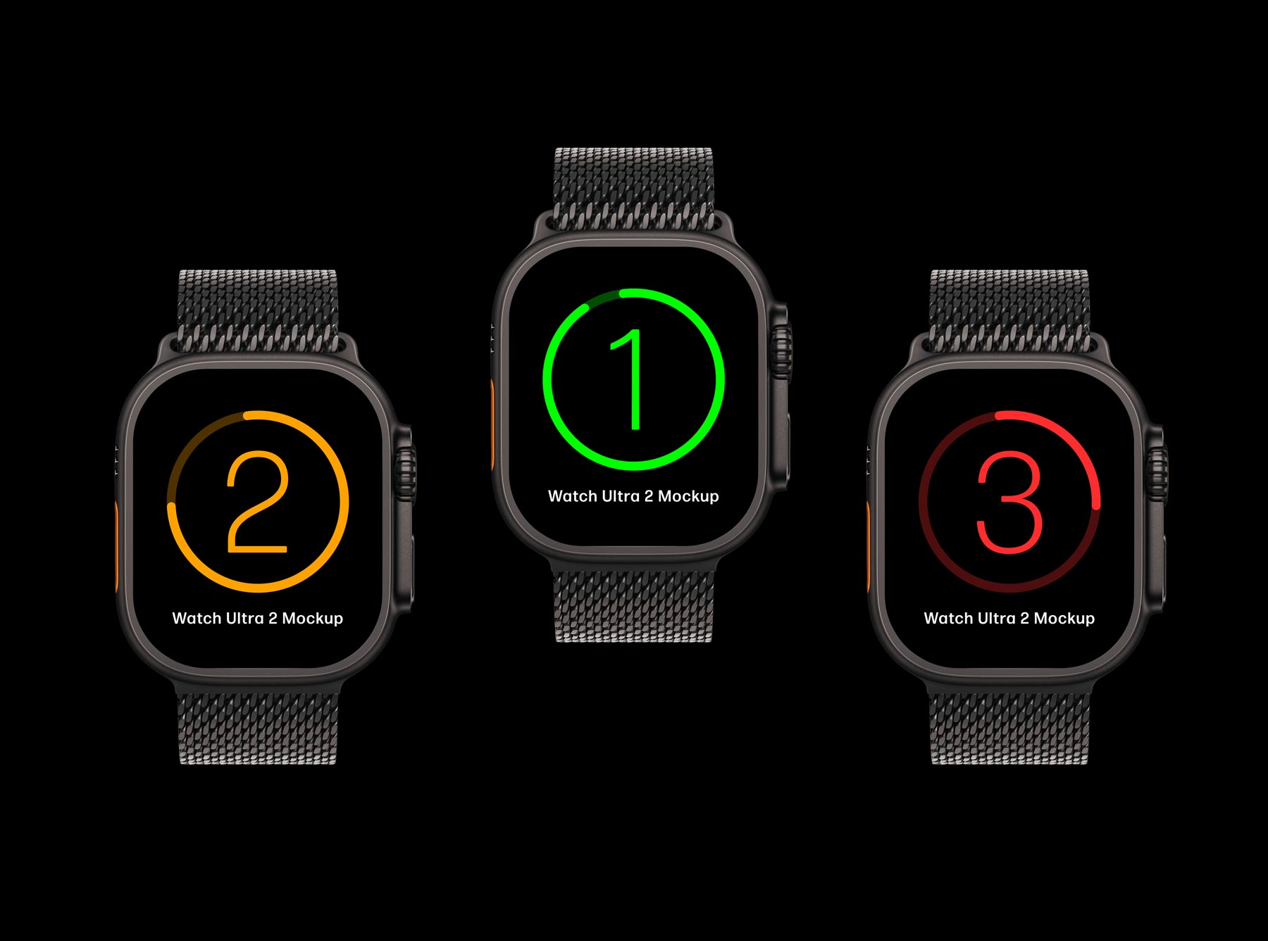 Multi Screen Apple Watch Ultra 2 Mockup