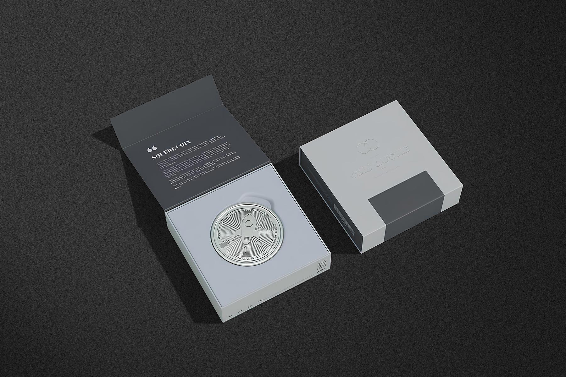 Square Coin Capsule Box Mockup