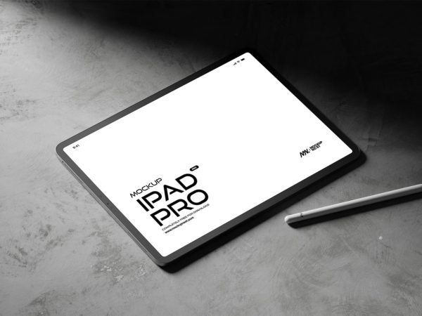 Apple iPad Pro Free Mockup with Pencil