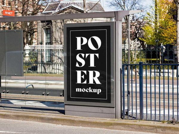 Bus Stop City Light Poster Mockup