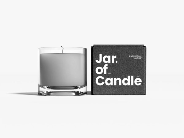 Candle Jar with Box Mockups