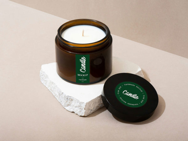 Candle Jar with Cap Mockup