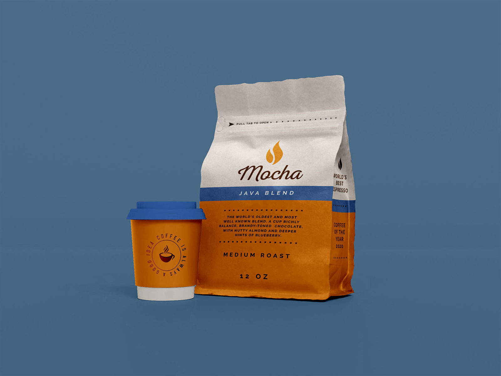 Coffee Bag & Paper Cup Mockup (PSD) | The Free Mockup