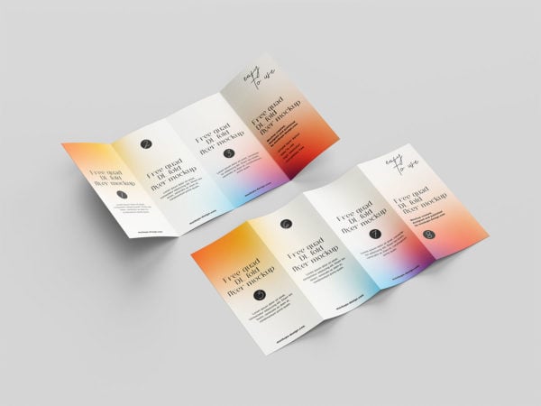 DL Quad-Fold Flyer Free Mockups