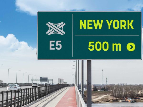 Highway Road Sign Mockup