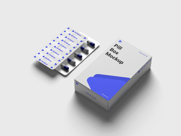 Pill Box Free Mockup