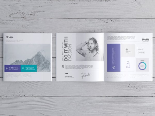 Square Brochure Catalog Free Mockups