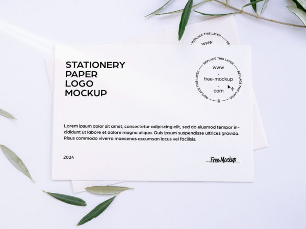 Stationery Paper Logo Mockup