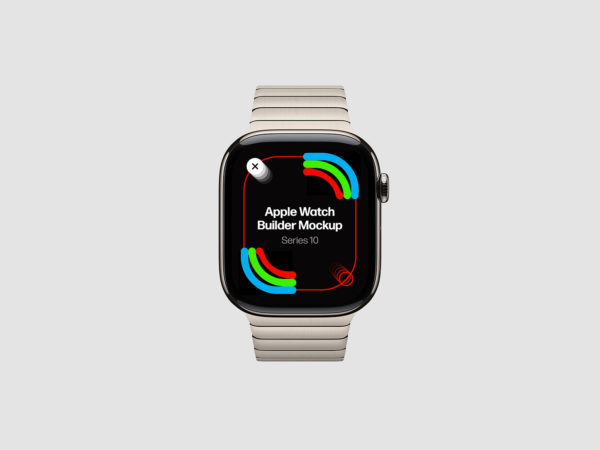 Apple Watch Builder Mockup. Titanium & Aluminum Cases + 13 Bands