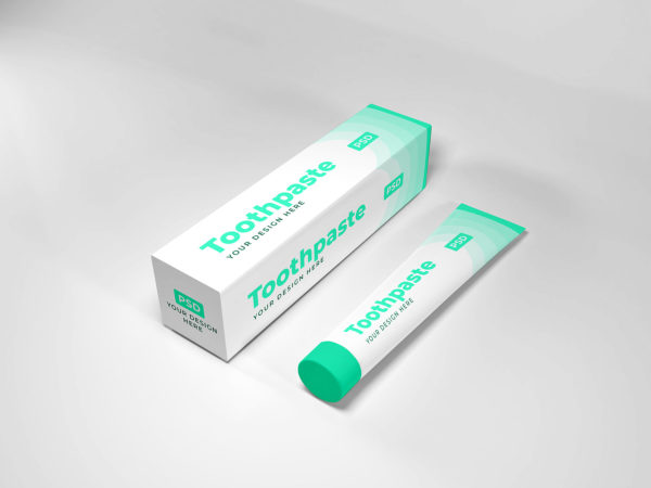 Branding Toothpaste Tube & Box Packaging Mockup