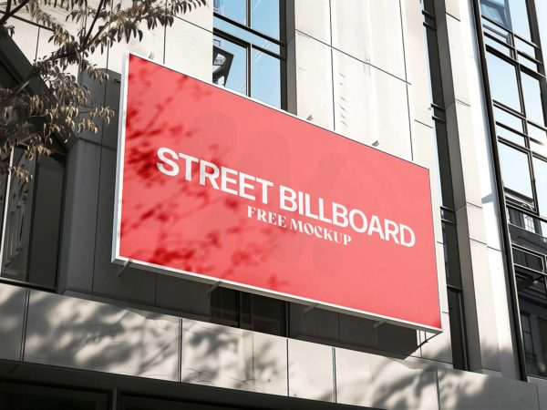 Building Facade Billboard Mockup (Free PSD)