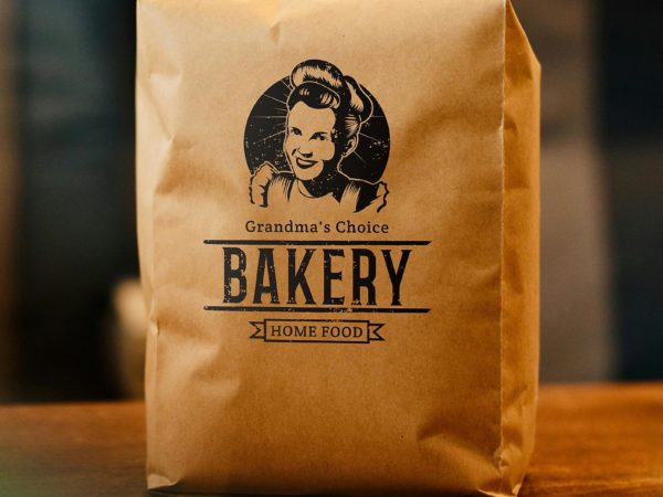 Food Paper Bag Logo Mockup