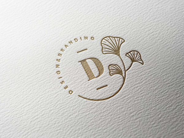 Gold Foil Paper Logo Mockup