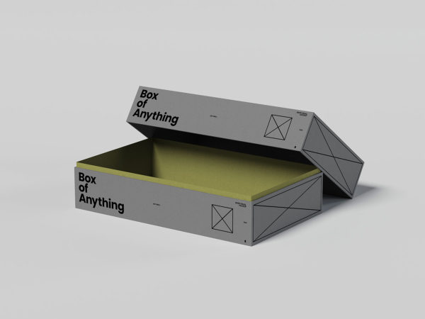 Paper Box With Lid Free Mockup