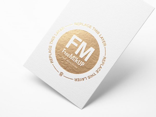 Photorealistic Silver/Gold Foil Logo Mockup