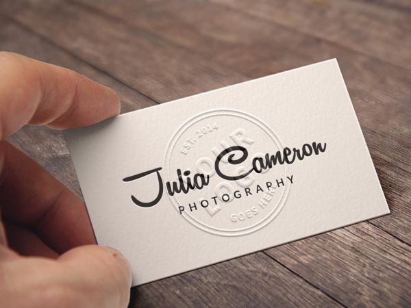 Business Card Embossed Logo Mockup