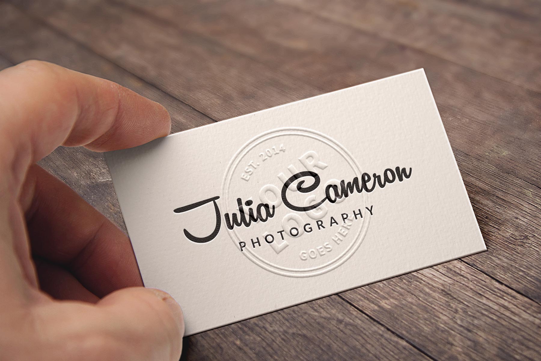 Business Card Embossed Logo Mockup