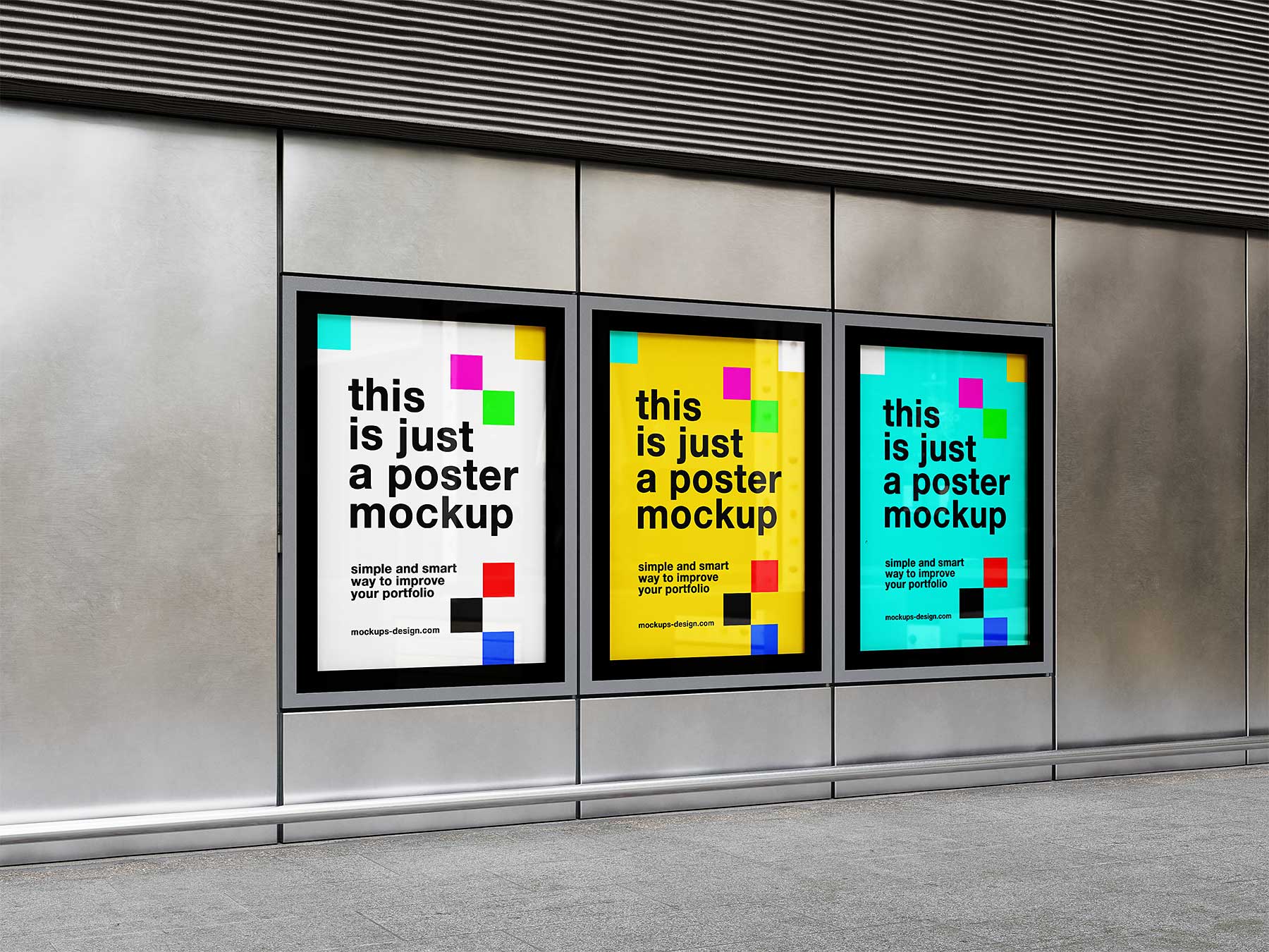 Citylight Poster Free Mockups