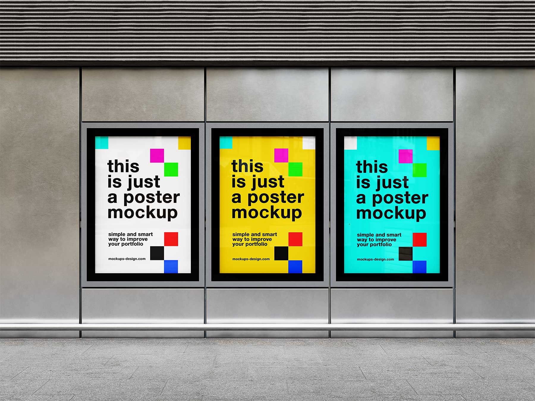 Citylight Poster Free Mockups