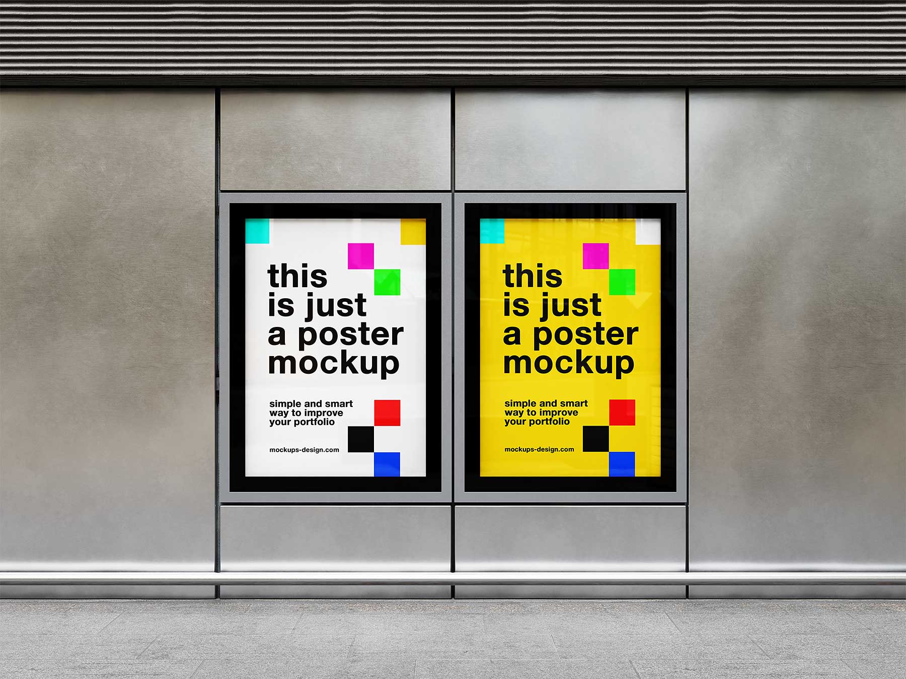 Citylight Poster Free Mockups