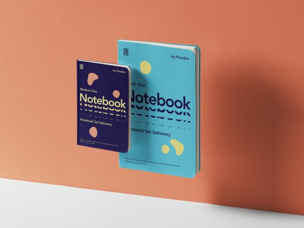 Free Gravity A6 and A5 Notebook Mockup Set