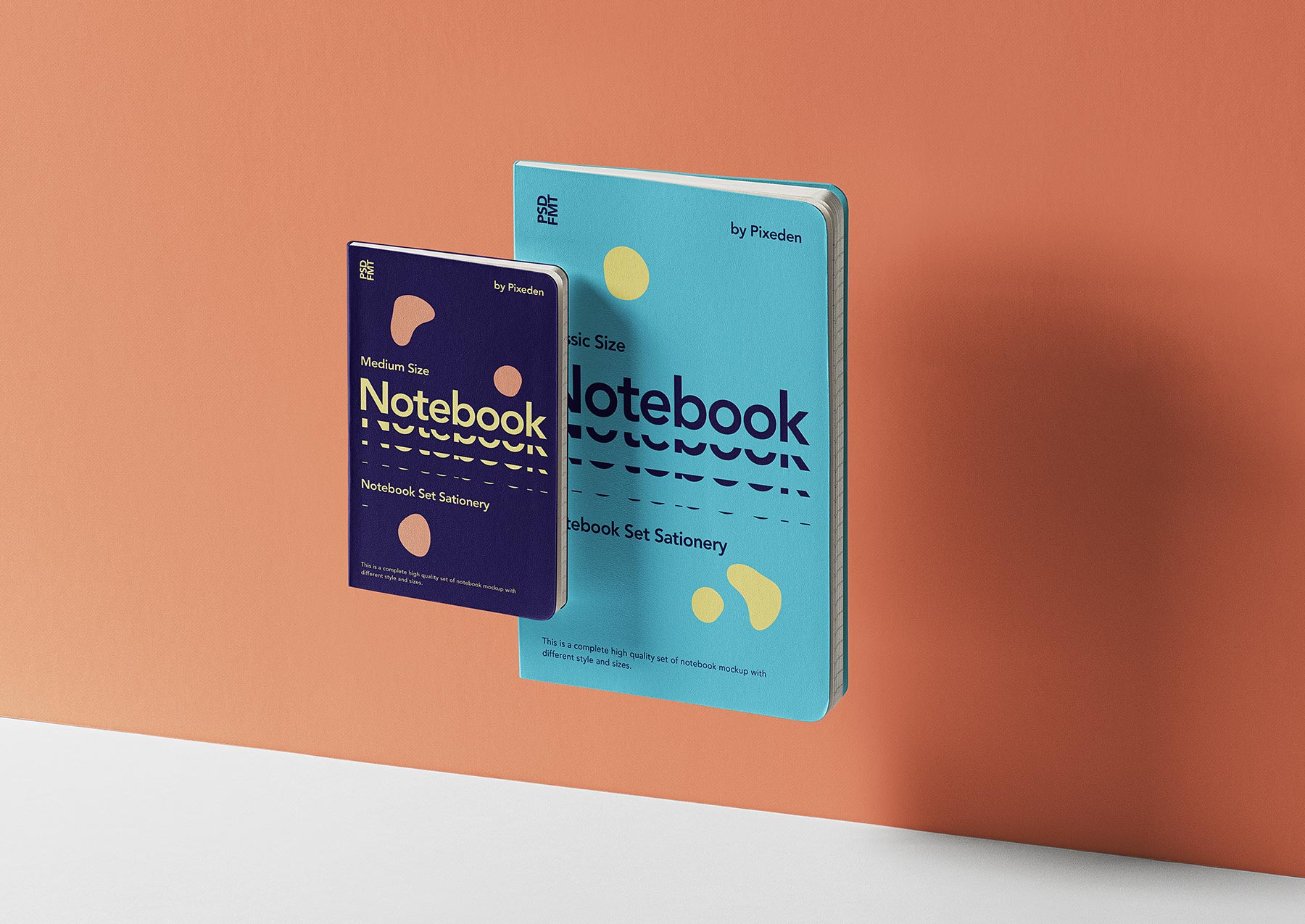 Free Gravity A6 and A5 Notebook Mockup Set