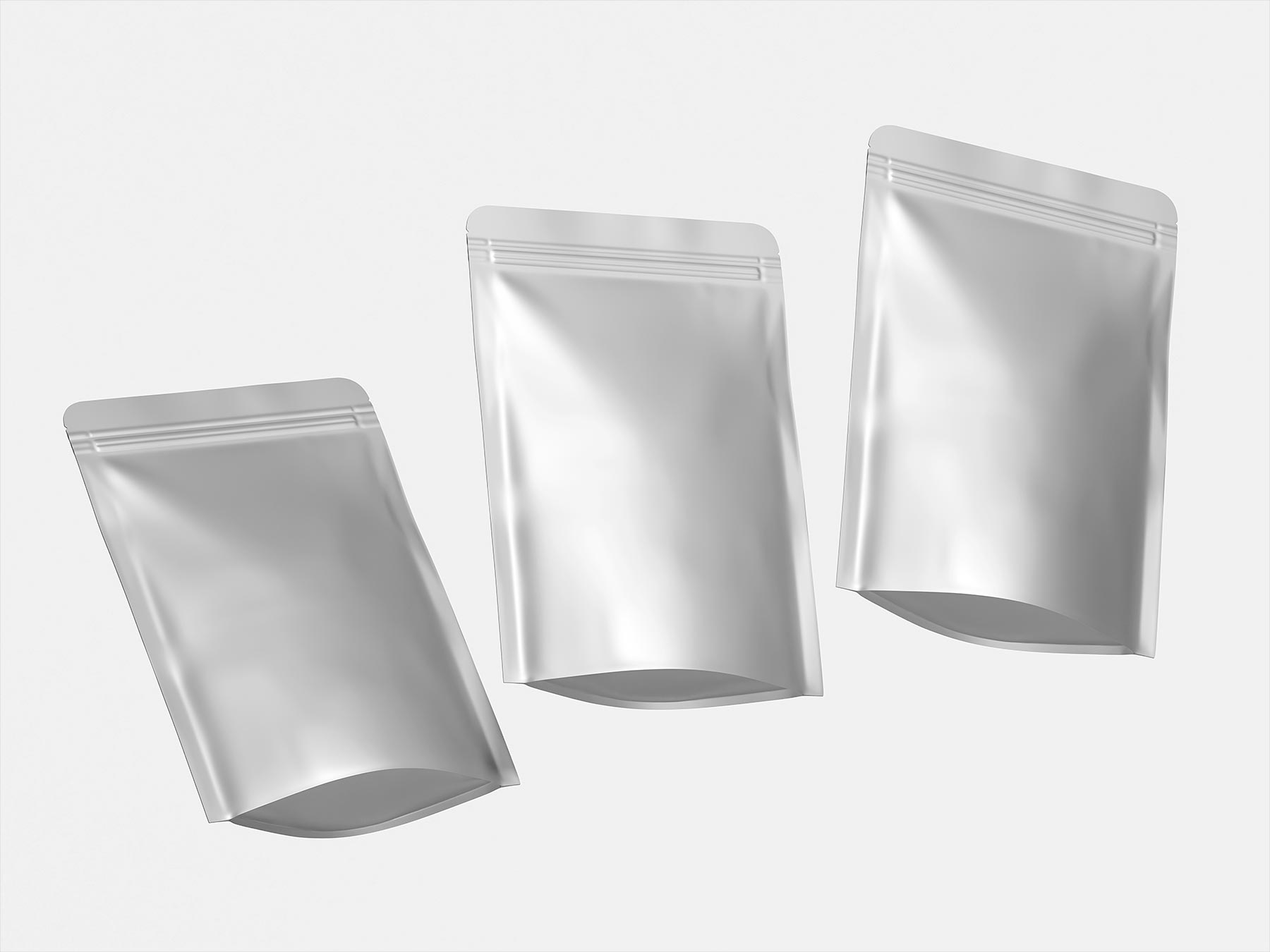 Free Mockups of Gravity Stand-Up Pouch Food Packaging