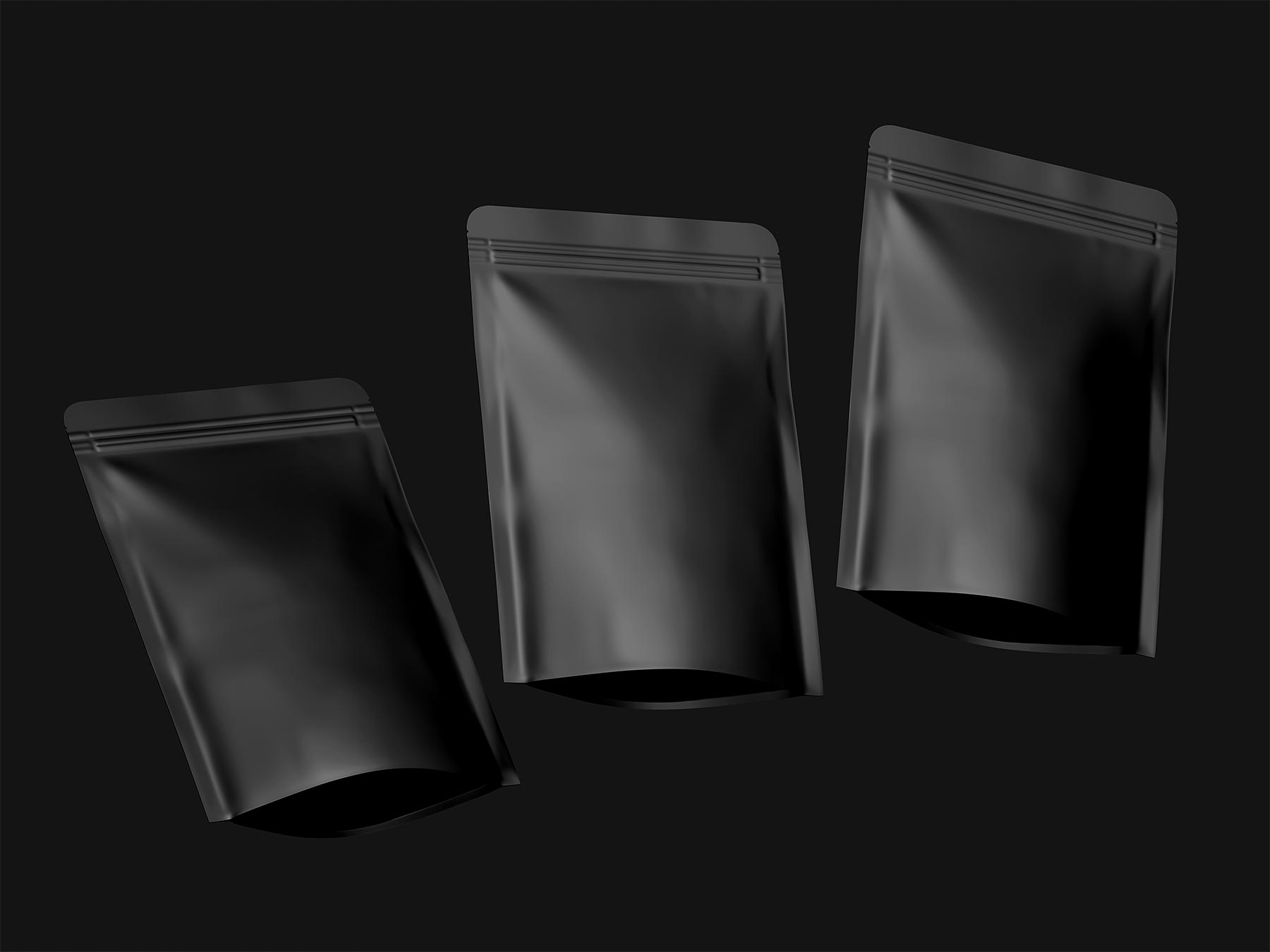 Free Mockups of Gravity Stand-Up Pouch Food Packaging